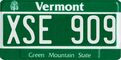 VT license plate XSE909