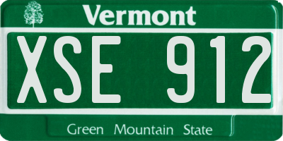 VT license plate XSE912