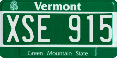 VT license plate XSE915