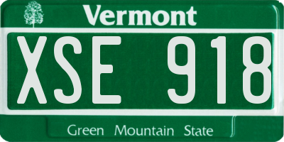 VT license plate XSE918