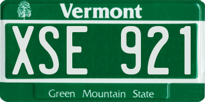 VT license plate XSE921