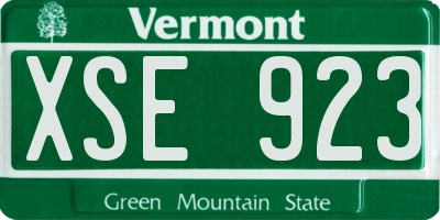 VT license plate XSE923