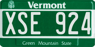 VT license plate XSE924