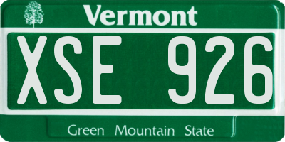 VT license plate XSE926