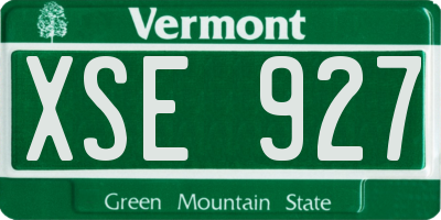 VT license plate XSE927