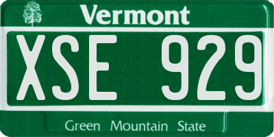 VT license plate XSE929