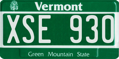 VT license plate XSE930