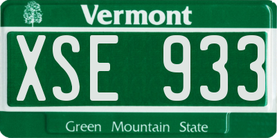 VT license plate XSE933