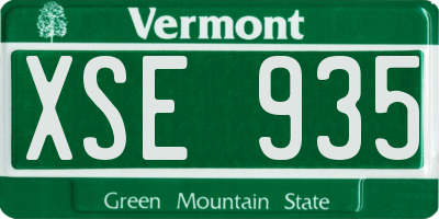 VT license plate XSE935