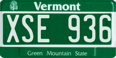 VT license plate XSE936