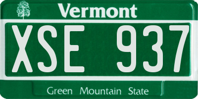 VT license plate XSE937