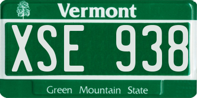 VT license plate XSE938