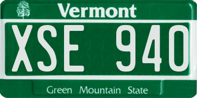 VT license plate XSE940