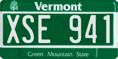 VT license plate XSE941