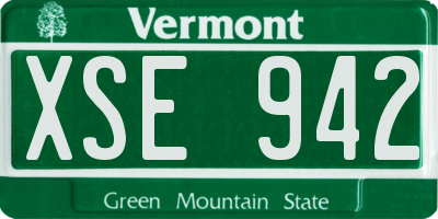 VT license plate XSE942