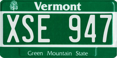VT license plate XSE947