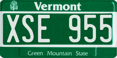 VT license plate XSE955