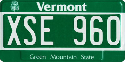 VT license plate XSE960