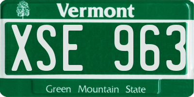 VT license plate XSE963