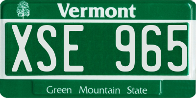 VT license plate XSE965