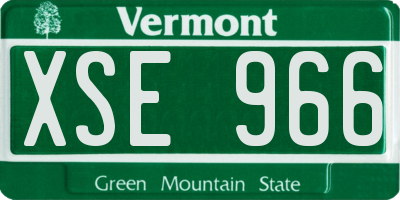 VT license plate XSE966