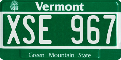VT license plate XSE967