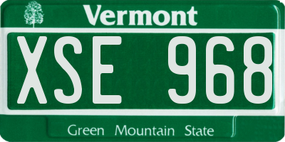 VT license plate XSE968