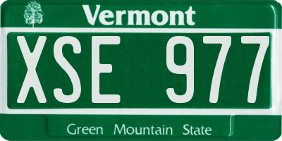 VT license plate XSE977