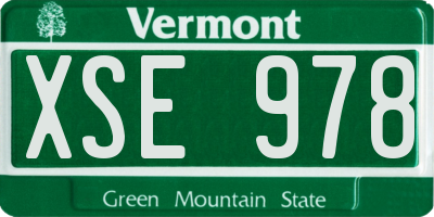VT license plate XSE978