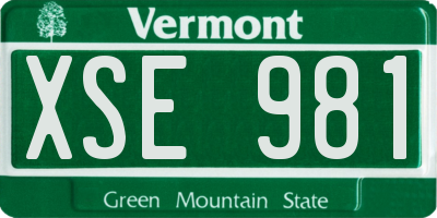 VT license plate XSE981