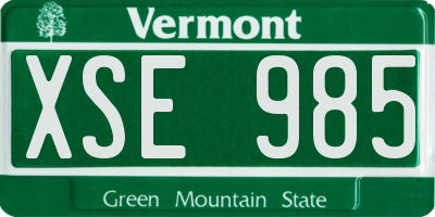 VT license plate XSE985