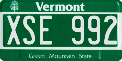 VT license plate XSE992