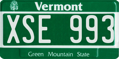 VT license plate XSE993