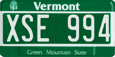 VT license plate XSE994