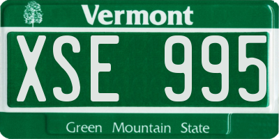 VT license plate XSE995