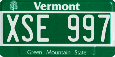 VT license plate XSE997