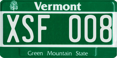 VT license plate XSF008