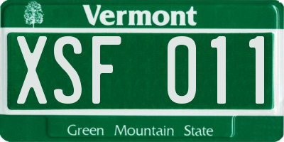 VT license plate XSF011