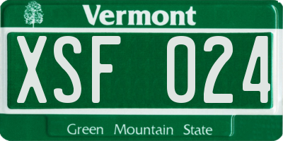 VT license plate XSF024