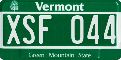 VT license plate XSF044