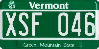 VT license plate XSF046