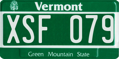 VT license plate XSF079
