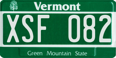 VT license plate XSF082