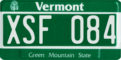 VT license plate XSF084