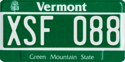 VT license plate XSF088