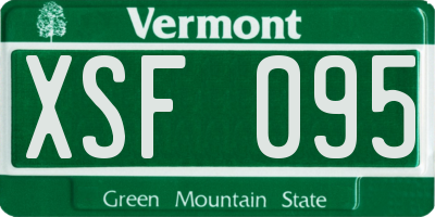 VT license plate XSF095