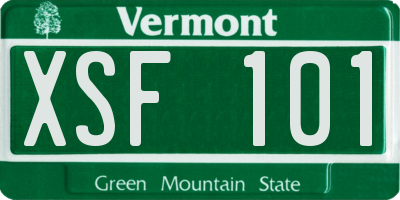 VT license plate XSF101