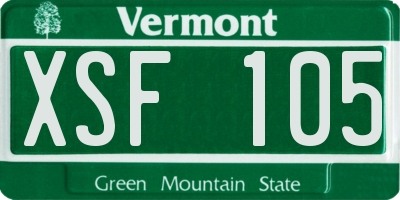 VT license plate XSF105