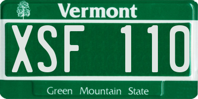 VT license plate XSF110