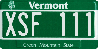 VT license plate XSF111